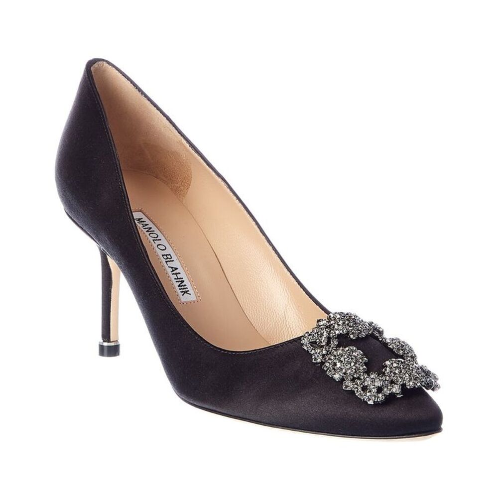 Manolo Blahnik Hangisi 70 Satin Pump, Black